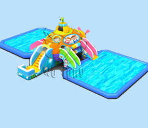 深海潛水新款潛水艇靚麗造型充氣水滑梯水樂園趣味滑梯