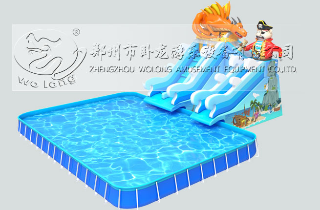 充氣水滑梯_充氣水上樂園,海盜主題水樂園_支架游泳池_充氣游泳池_支架水池_動漫水世界_鄭州市臥龍游樂設備有限公司