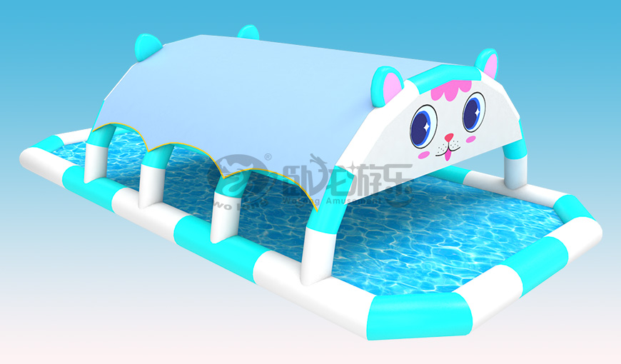 夏日卡通貓遮陽(yáng)棚遮陽(yáng)水池移動(dòng)游泳池